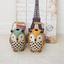 가든 야외음식점 장식 부엉이 캔들홀더 데코소품 거실꾸미기 분위기소품 인테리어소품, 선택_하늘색