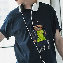 힙스터베어 쿨론 면 반팔티셔츠 남성 남자빅사이즈 여름 여자 여성 반팔 티셔츠 곰돌이 곰인형