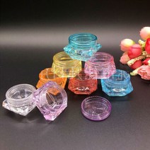 화장품 크림 공병 용기 소분 여행 휴대용 5g 투명 컬러 용기 로션 에센스 리필, 핑크