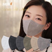 크린조이 와이드핏 대형 중형 KF94 새부리형 마스크 50매(5매입 10팩) 베이지 연그레이 카키 진그레이 블랙 화이트, 블랙(네추럴블랙M) x 10팩
