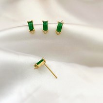 펜던트 탄생석목걸이 스마일 코인 이니셜 원석목걸이 18K 골드 클래드 에메랄드 S925 실버 핀 귀걸이 레트