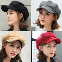 모직 팔각 브레드 헌팅캡
