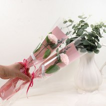 비누카네이션 꽃다발 졸업 입학 기념일 축하 꽃다발, 2)1송이 연분홍 비누카네이션 꽃다발(1+1