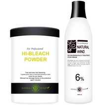 자연바람 하이브리치 탈색제 500g+자연바람 옥시던트 산화제6% 1000ml 탈색제 산화제, 탈색제500g+산화제1000ml