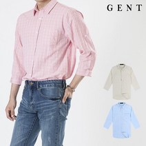 겐트옴므 남성용 그리드 체크 7부셔츠 GS9214C