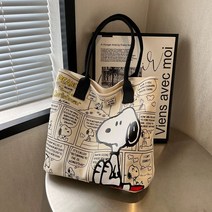 캔버스가방 여성용 대용량 수납 편리한 가방 스누피숄더백 에코백