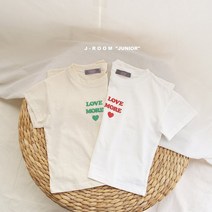 프롬제이 여름 유아동 남여공용 러브발포나염 반팔티