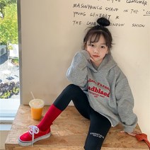 도오빠 슈포핏N 아동 후드 티셔츠 긴팔 레터링 자수 포인트 후드티 봄