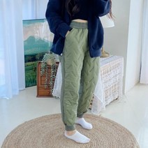 루디번니 여자 바지깔깔이 기모 조커 하지정맥류 다리시려움 라임 트롯 깔깔이 밴딩 여성 패딩바지 보일러바지