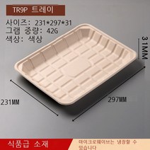 펄프 트레이 일회용 사탕수수 펄프 분해성 신선한 과일 시험판 바베큐 피크닉 야채 접시50P, TR9P