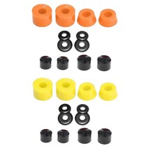 shangren 스케이트보드 부싱 세트 더블 로커 컵 키트 내마모성, 우레탄, 노란색 + 오렌지색