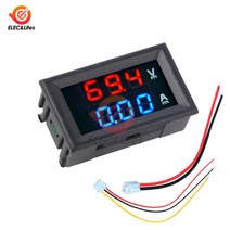 DC 200V 100V 10A LCD 디지털 전압 전류 미터 테스터 조정 가능한 전류계 전압계 패널 볼트 앰프 감지기 듀얼 led 디스플레이, 02 3bit red blue_02 100V 10A