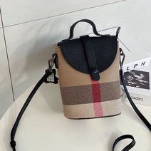 b09 타탄체크 크로스백/ 미니핸드폰가방/ 여행가방 토드백 크로스백 소가죽 캔버스