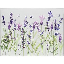 Lesser Pavey 강화유리도마 라벤더 디자인 플로럴 아트 글라스 북유럽풍 플레이팅, 41.7 x 31.7 x 3.3 cm