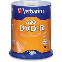 버바팀 DVD-R 4.7GB 16x AZO 레코딩 가능한 미디어 디스크 - 100 디스크 스핀들(FFP)