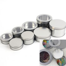 유디씨티 원형 틴케이스 90X35MM - 투명창 소품정리케이스 원형철제케이스, 90x60mm - 투명창