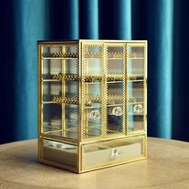 귀걸이보관함 보석상자 우드 악세사리 선물 유리 주얼리 수납함 금장, 01 유리.목걸이 방진 수납대함