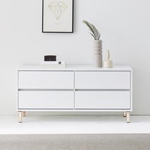 공간철학 찰스 2단 티브다이 TV다이 서랍장 원룸 슬림 낮은 거실장 1200, 순백(화이트)