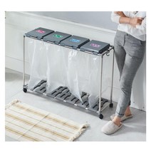 도서관 학교 간편 분리수거 쓰레기통 4단 매장 청결 청소용품 경비실 공장