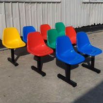 버스정류장 의자 야구장 흡연실 대기실 야외용 웨이팅 벤치의자, 믹스앤매치플라스틱시트+Xu화이트브래킷3인용