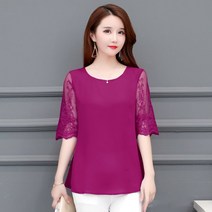 레이스 양식 시폰 여성 셔츠 스타일 널찍한 뱃살가림 레이어드블라우스