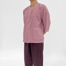 생활한복 개량한복 라운드 살창무늬 7부 상하의 세트 남자 남성 여름 국내제작 면 100% 계량 한복