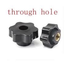 인서트너트 M4 m5 m6 m8 m10 매화 베이클라이트 손 조임 너트 핸들 스레드 스타 기계식 블랙 엄지 클램핑 노브 수동 5 개, [09] M8 diameter 38mm, [01] type A through hole