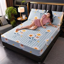 라지킹침대 두꺼운 퀼트 매트리스 커버 킹 퀸 침대 시트 항균 패드 베개 없음 1 개, 02 1pc sheet120x200x30, [03] chuju
