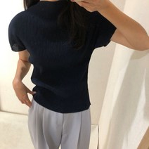 반목 플리츠 반팔 주름 쿨 티셔츠 블라우스