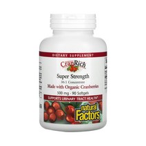 (내추럴팩터스) 크랜리치 크랜베리 농축액 500mg 90정