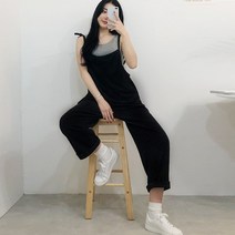 빅댄디 블랙멜빵바지