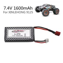 rc카충전기 배터리 리포 7.4v 드론 9125 원격 제어 rc 자동차 예비 부품 용 3200mah t 플러그로 업그레이드 7.4v 1600mah lipo 배터리 xlh 배터리, 금