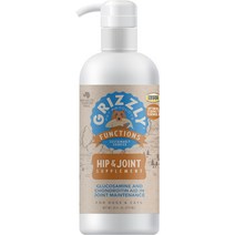 강아지영양제 Grizzly 개용 관절 보조제 액체 고관절 및 지원추가 강도 16 fl oz, [01] 16 fl oz (추가 강도)