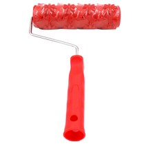shangren 18cm/7 인치 DIY 무늬 페인트 롤러 플라스틱 손잡이가있는 장식용 고무 롤러 벽 코팅 그림 용, 작은 꽃, 1개