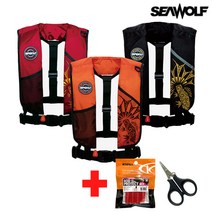 씨울프 자동팽창식 구명복 CE-7F03 구명조끼 낚시조끼, CE-7F03 블랙 +사은품
