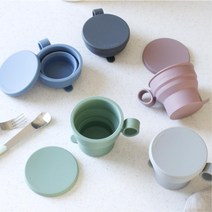 유아 물컵 무유해 캠핑 실리콘 자바라컵 2개 멀티컵 어린이쥬스컵 유아우유컵 아기컵, 다크핑크