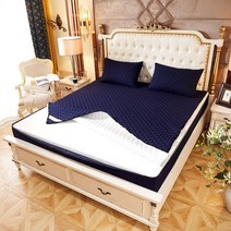 평판시트 화물차 평판 시트 방수 매트리스 커버 단색 지퍼 유형 여섯면 모두 누비 침대 보호대, [20] pillowcases48x74cmx2, 01 zang qin se