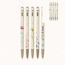 모나미 153 볼펜 플라워 5종세트 0.5mm 사무용품전문점 볼펜리필심 4색볼펜 터치볼펜 볼펜세트 색볼펜 필기용품 고