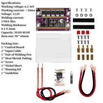 스폿 용접기 키트 12V 99 18650 배터리 용접용 전력 조절 스팟 제어 보드 0.05-0.3mm 니켈 시트, 06 C 0.1-0.3mm