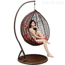 THE OF ZHU 새둥지 실내 발코니 교수형 바구니 의자 스윙 흔들 의자, 흰색 녹색