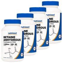 뉴트리코스트 베타인 앤하이드러스 1500mg 글루텐 프리 캡슐, 120개입, 4개, 120정