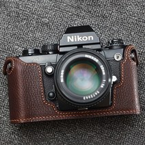 카메라 가죽케이스 Funper 니콘 F3 HP F3T 커버 리얼 소 가방 반세트 베이스 빈티지 액세서리, 09 브라운, 09 브라운(미친말)