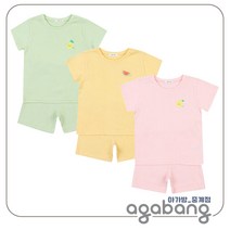 아가방 중계점 그리 데이 쭈글이 상하 3Color (PINK GREEN YELLOW) 여름신상 주름 소재 파스텔 반소매 반바지 상하복 세트