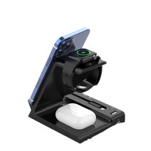IWHERE IQW-6100 올인원 무선고속충전기 충전패드, 애플워치용/그레이, 1개