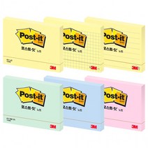 3M 포스트잇 메모패드 657 102mmX76mm 100매, 크림블루