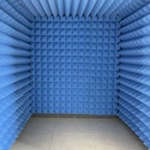 1인용 홈레코딩 가정용방음부스 이중소음 조립식 간이 노래방 아파트 소음차단 개인 독서실, 외부 그을음  내부 블루  LED 조명