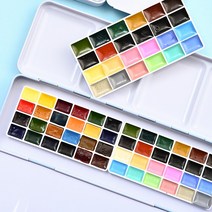 윈저앤뉴튼 고체물감 수채화 24색 40색 휴대 물감, 24색 2ml 핑크박스