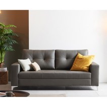 모던 가죽 거위털 3인용 사무실 매장 쇼파 183cm 비싼 클래식 좋은 고급, 다크브라운