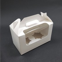 머핀상자 컵케이크 투명창 2구 화이트 케이크상자(10개) 받침세트