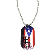 WhiteBlue 푸에르토리코 & 코키 Taino 개 태그 스테인레스 스틸 대나무 체인 Neckla 배송